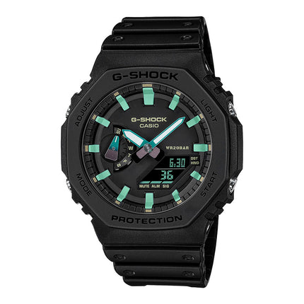 Casio G-Shock GA-2100RC-1ADR CasiOak Teal And Brown Series Black Dial Black Resin Band