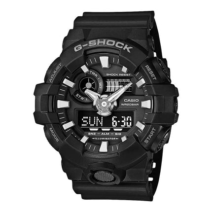 Casio G-Shock GA-700-1BDR Men Digital Analog Dial Black Resin Band