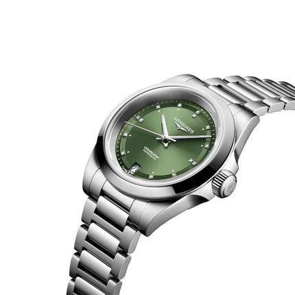 Longines Conquest L3.430.4.07.6 Automatic Sunray Green Dial Stainless Steel Strap