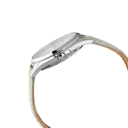 Alba Prestige AS9F33X1 Men Silver Dial Light Grey Leather Strap
