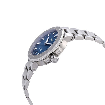 Oris Aquis 01-733-7770-4155-07-8-18-05P Date Ladies Blue Mother Of Pearl Dial Stainless Steel Strap