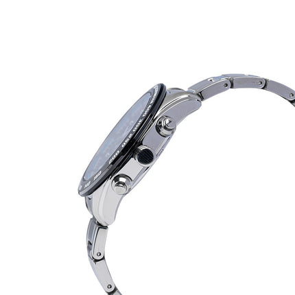 Seiko Solar SSC123P1 Chronograph Black Dial Stainless Steel Strap