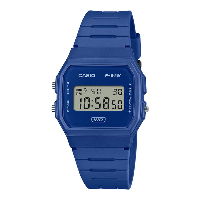 Casio General F-91WB-2A1DF Digital Dial Blue Resin Band
