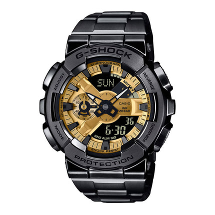 Casio G-Shock GM-110BD-1A9DR Digital Analog Dial Black Stainless Steel Band