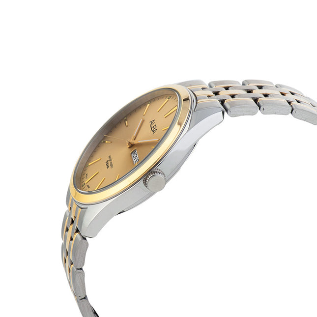 Alba AJ6184X1 Men Gold Dial Dual Tone Stainless Steel Strap