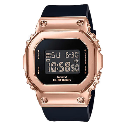 Casio G-Shock GM-S5600PG-1DR S Series Metal Square Ladies Digital Dial Black Resin Band