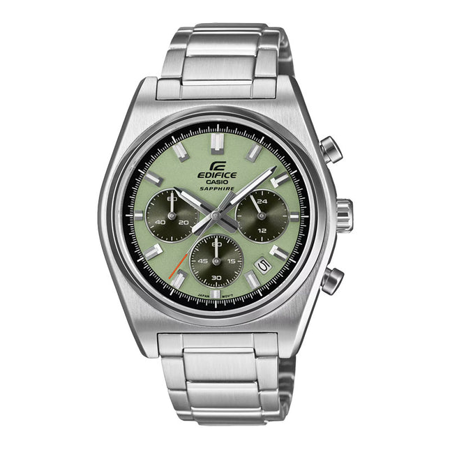 Casio Edifice EFB-730D-3AVUDF Men Chronograph Green Panda Dial Stainless Steel Band