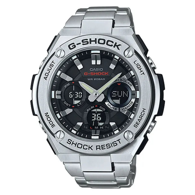 Casio G-Shock G-Steel GST-S110D-1ADR Tough Solar Digital Analog Dial Stainless Steel Band