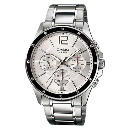 Casio General MTP-1374D-7AVDF Enticer Men Silver Dial Stainless Steel Band