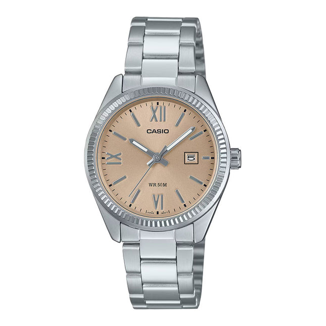 Casio General LTP-1302DD-4A2VDF Peach Dial Stainless Steel Band