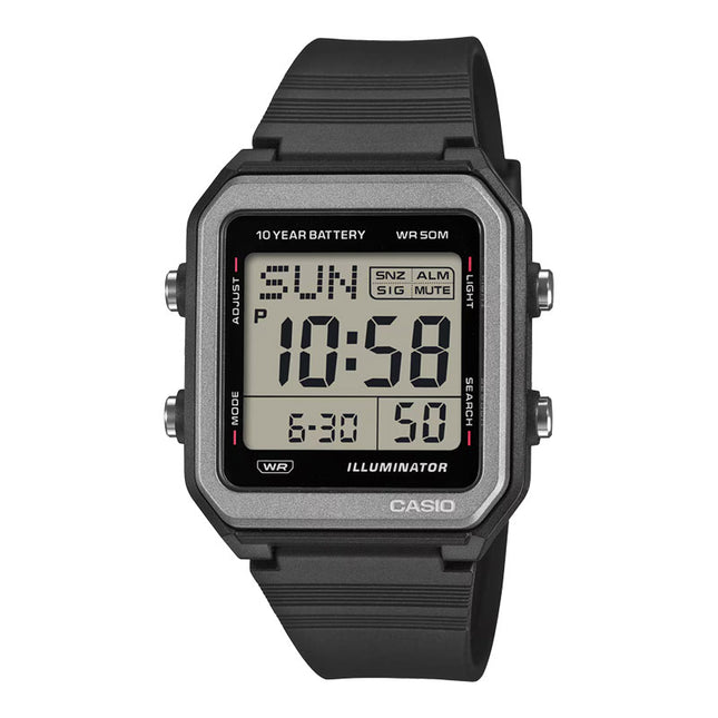 Casio General W-221H-1AVDF 10 Year Battery Life Digital Dial Black Resin Band