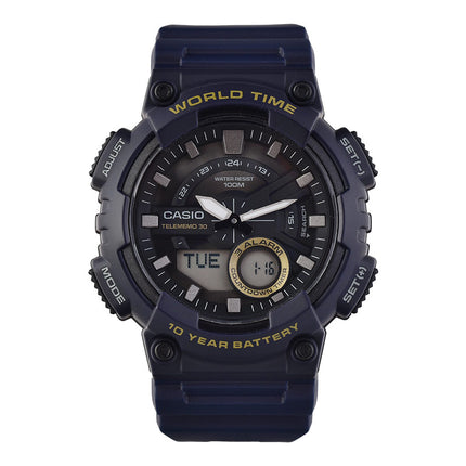 Casio General AEQ-110W-2AVDF Digital Analog Dial Blue Resin Band