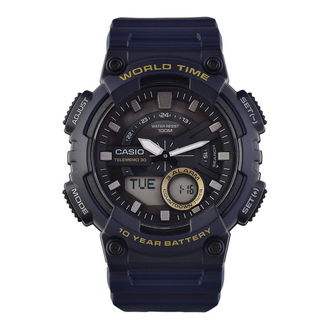 Casio General AEQ-110W-2AVDF Digital Analog Dial Blue Resin Band