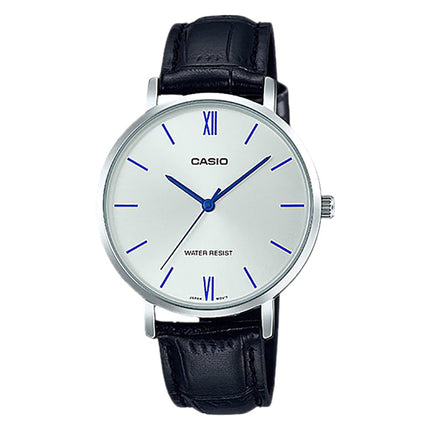 Casio General LTP-VT01L-7B1UDF Ladies Analog Silver Dial Black Leather Band
