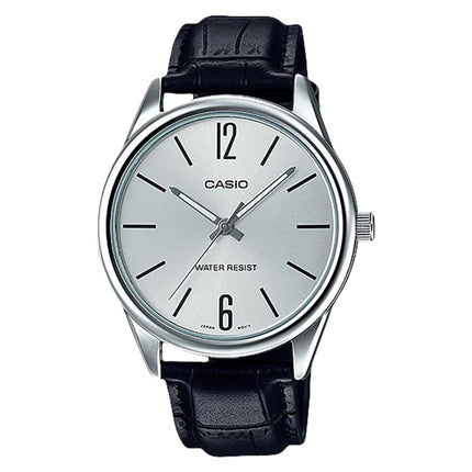 Casio General MTP-V005L-7BUDF Men Silver Dial Black Leather Band