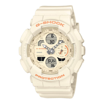 Casio G-Shock GMA-S140-7ADR Women Digital Analog Dial Beige Resin Band