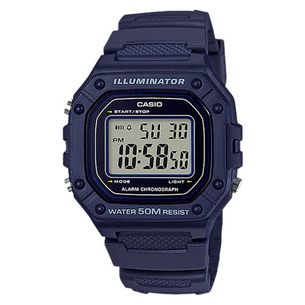 Casio General W-218H-2AVDF Digital Dial Navy Resin Band