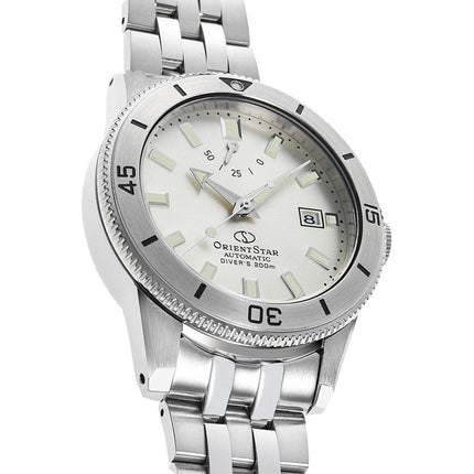 Orient Star RE-AU0502S M42 Olympia Calendar Diver Reissue Silver Dial Metal Strap Limited Edition