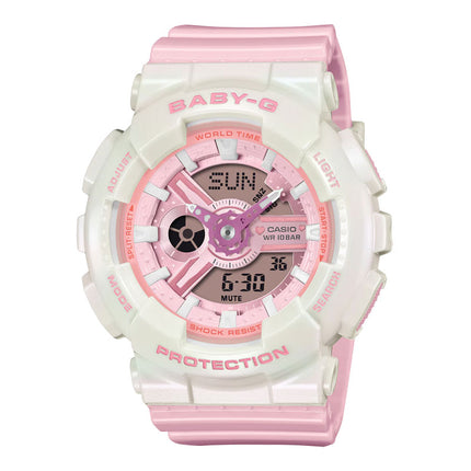 Casio Baby-G BA-110PD-4ADR Ladies Blue Digital Analog Dial Pink Resin Band
