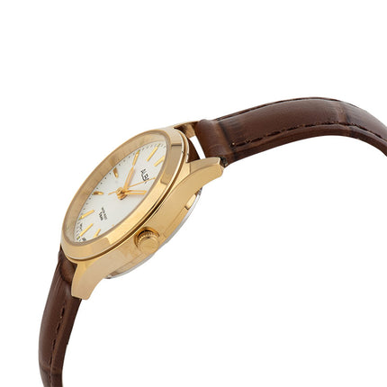 Alba ARX142X1_ARX124X1 Couple Silver Dial Brown Leather Strap