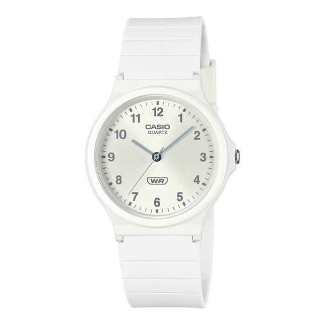 Casio General MQ-24B-7BDF Pop Analog White Dial White Resin Band