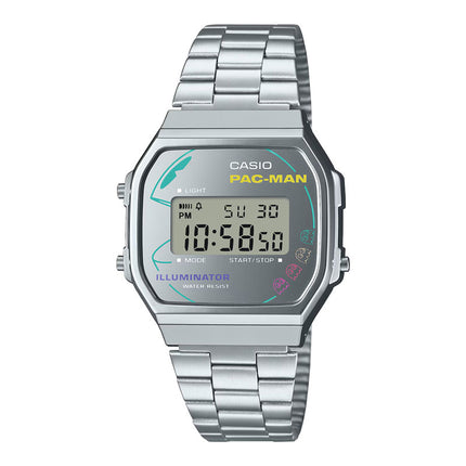 Casio General A168WEPC-7ADR PAC-MAN Collaboration Digital Dial Stainless Steel Band