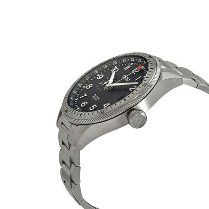 Oris Pro Pilot 01-748-7756-4064-07-8-22-08 Big Crown Timer GMT Black Dial Stainless Steel Strap