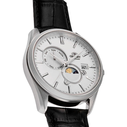 Orient Classic RA-AK0310S Automatic Sun & Moon White Dial Black Leather Strap
