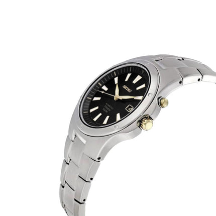 Seiko Kinetic SKA399P1 Black Dial Titanium Strap