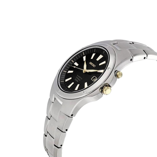 Seiko Kinetic SKA399P1 Black Dial Titanium Strap