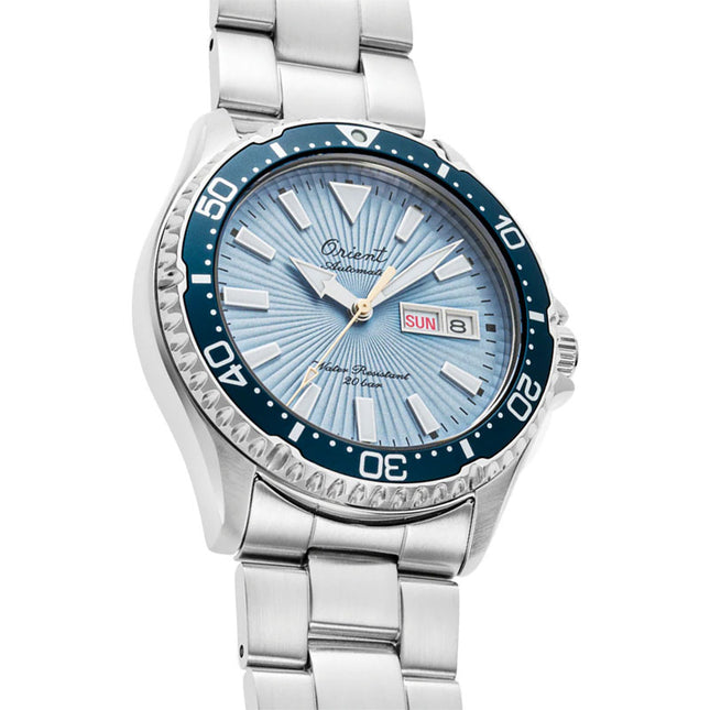 Orient Sports RA-AA0823L Mako 75th Anniversary Kamasu Sky Blue Dial Metal Strap Limited Edition