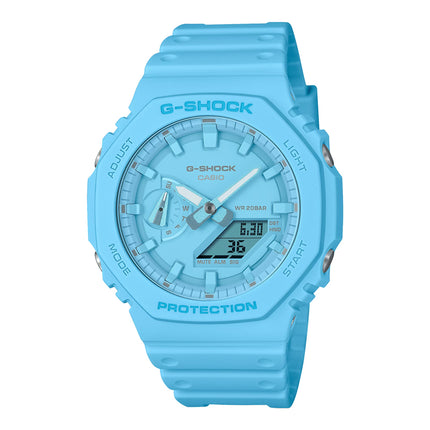 Casio G-Shock GA-2100-2A2DR CasiOak Tone On Tone Series Analog Digital Dial Blue Resin Band