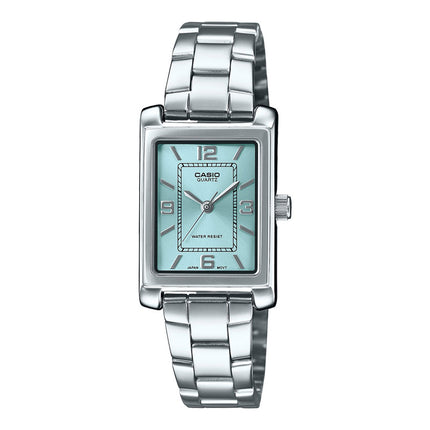 Casio General LTP-1234DD-2ADF Tank Ladies Blue Dial Stainless Steel Band