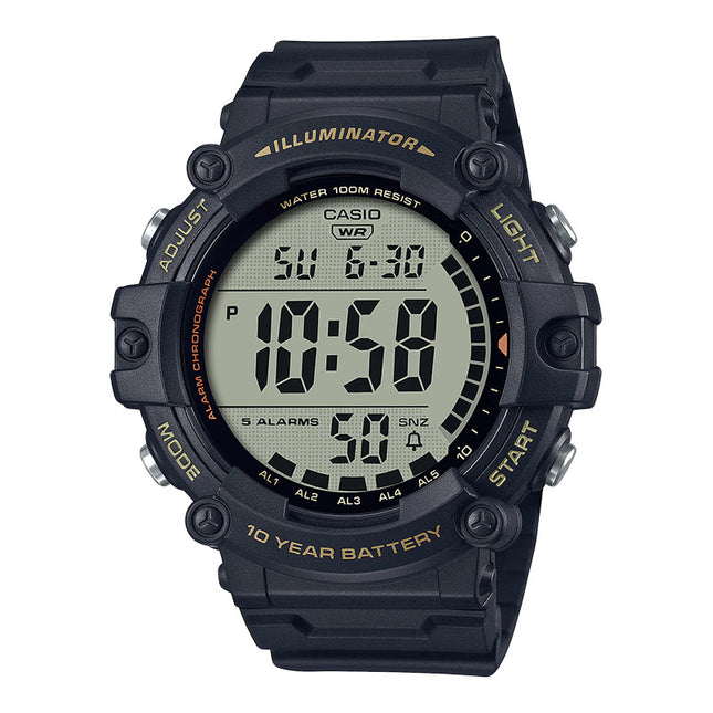 Casio General AE-1500WHX-1AVDF Illuminator Digital Dial Extra Long Black Resin Band