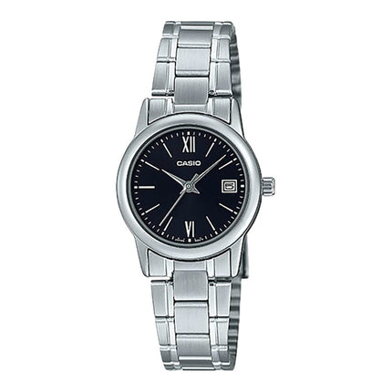 Casio General LTP-V002D-1B3UDF Ladies Black Dial Stainless Steel Band