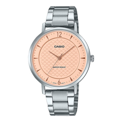 Casio General LTP-VT04D-4ADF Ladies Peach Dial Stainless Steel Band