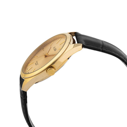 Alba ARX122X1 Men Gold Dial Black Leather Strap