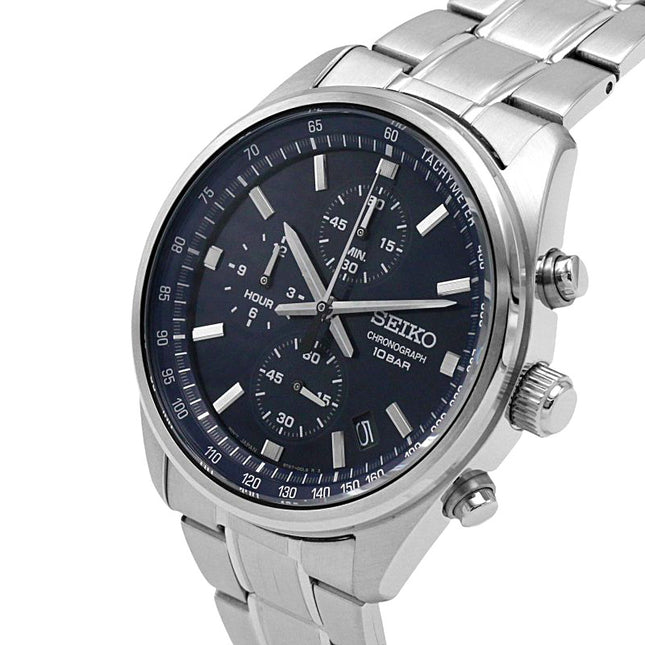 Seiko Chronograph SSB377P1 Dark Blue Dial Stainless Steel Strap