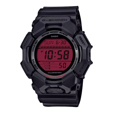 Casio G-Shock GD-010BBR-1DR Black and Bold Red Series Digital Dial Black Resin Band