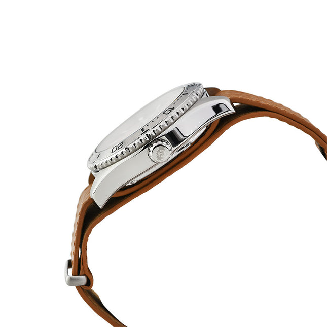 Orient Mako 40 RA-AC0Q05P Men Apricot Dial Brown Leather Strap