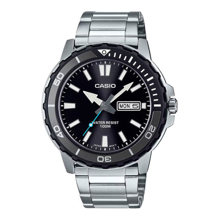 Casio General MTD-125D-1A3VDF Men Analog Black Dial Stainless Steel Band