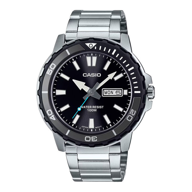 Casio General MTD-125D-1A3VDF Men Analog Black Dial Stainless Steel Band