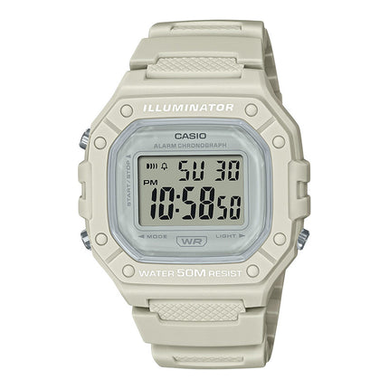 Casio General W-218HC-8AVDF Illuminator Digital Dial White Resin Band