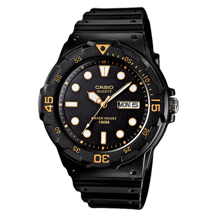Casio General MRW-200H-1EVDF Water Resistant 100M Black Dial Black Resin Band