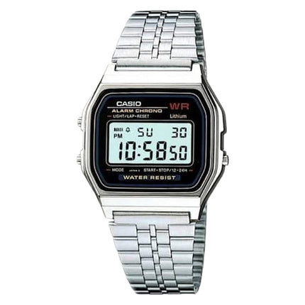 Casio General A159W-N1DF Retro Digital Dial Stainless Steel Band