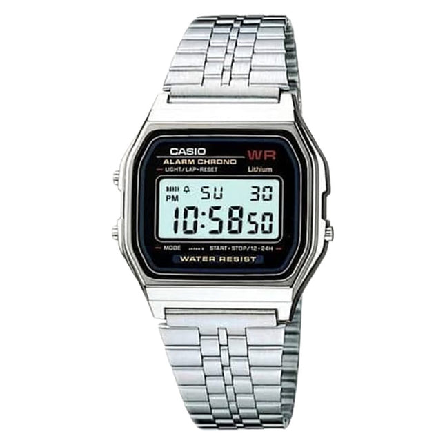 Casio General A159W-N1DF Retro Digital Dial Stainless Steel Band