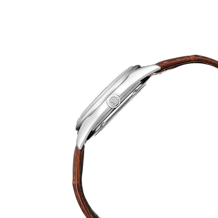 Seiko Presage SJE075J1 Craftsmanship White Enamel Dial Brown Leather Strap
