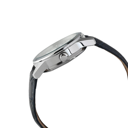 Alba Mechanical AL4663X1 Men Automatic Silver Dial Blue Leather Strap