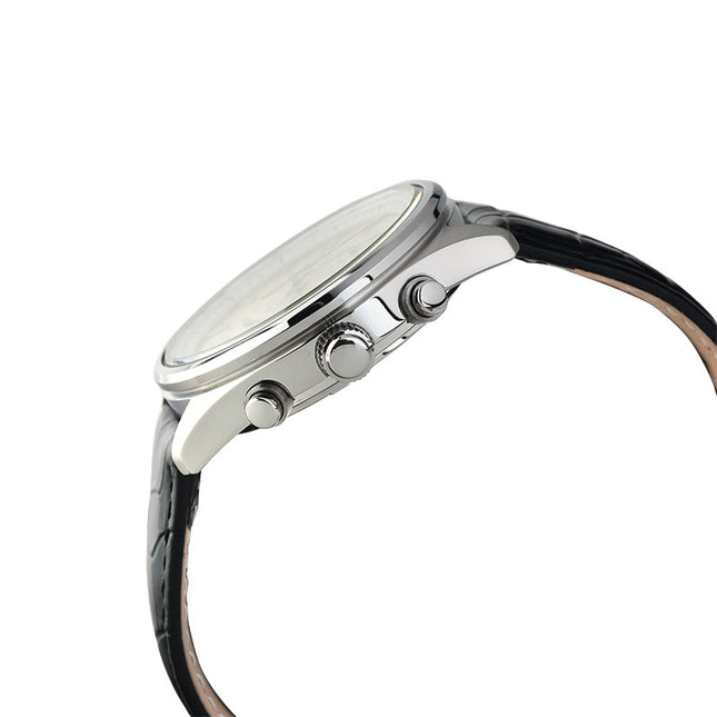 Seiko Classic SSB383P1 Neo Chronograph Beige Dial Black Leather Strap