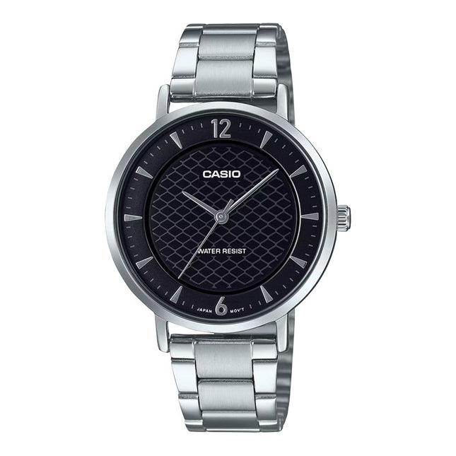 Casio General LTP-VT04D-1ADF Ladies Black Dial Stainless Steel Band